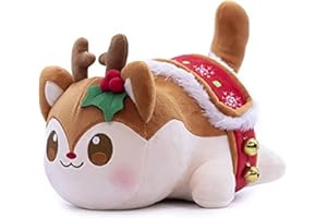 AOOPOO Aphmau Plushies Meemeows Angel and Demon Cat Plushie - Food Mee Meow Cute Anime Cartoon Stuffed Animal Figure Toy Plush Pillow Gift for Fans Kids (Bell Deer Cat)