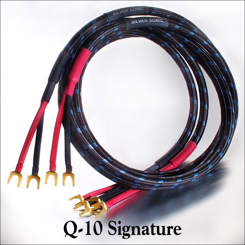 DH Labs Q-10 Signature Speaker Cable [Externally Biwired Pairs / Spade Connectors] 10 feet by Silver Sonic