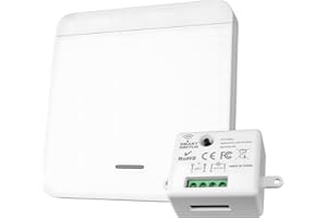 UOWW Interrupteur Sans Fil, d'éclairage avec Émetteur et Récepteur 10A 240V 433MHz, Télécommande Sans Fil Rf, Interrupteur pour Lampes Jusqu'à 1500W, Portée 30m, Installation Facile Pas de Câblage Requis