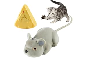 Bebester Remote Control Mouse Toy, Wireless Electronic Rat Mouse Toy Moving Mouse for Cats Dogs Pets, Infrared RC Realistic Rat Toy for Kids Children Funny Novelty Gift (Light Grey)