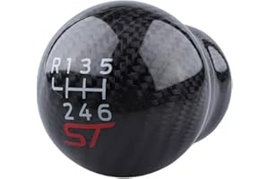 MCNVNEFSAW Car Manual Transmission 6 Speed Racing Carbon Fiber Gear Shift Knob Fit For Ford Focus Fit For Fiesta MK7 MK8 ST Shift Knob Car Accessories Shift knob