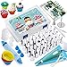 Produktbild 74Teiliges Spritztüllen Set-46 Edelstahl Spritztüllen+Silikon Spritzbeutel+Einwegspritzbeutel+Cupcake Förmchen+Dekorationsstift+ Kuchen dekorieren Nagel+ Blumenheber+Verbindungsstücke+Reinigungsbürste