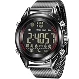 ThreeCat Männer Uhr Smart Watch Legierungsmaterial Armbanduhren mit Bluetooth Unterstützung Kamera Fernbedienung/Anruf und SMS Erinnerung/Kalorien Zähler für IOS iPhone Android Phone