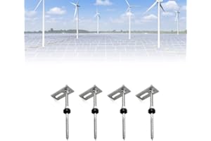 NUZEKY Stockschrauben M10, 4 Stück 200mm Stockschrauben mit Adapterplatte M10 Edelstahl Stockschrauben PV Anlage PV Montagesystem Set für Photovoltaik Solarbefestigung