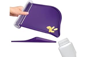 AGATIGE Pillenzählschale mit Spatel, Kunststoffmaterial lila Pillenschalter Pillenfüllblech für Apothekenzahl Medikamente Tabletten 8.27 x 6,3 Zoll