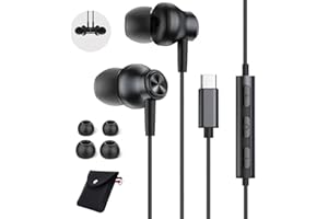 ROOSTON Écouteur USB C,Ecouteurs Magnétique Filaire HiFi Stéréo Compatible avec iPhone 16/15 Pro Max Plus,iPad Pro Air,Samsung Galaxy S25/S24/S23/S22/Ultra,Google Pixel,Xiaomi,Huawe,Android,Type C