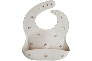 Ruspela Baberos de silicona con bolsa para guardar alimentos, baberos de silicona impermeables para bebés de 6 meses a 3 años