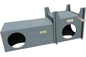 Hop Inn Rabbit Castle and Hideaway Wooden Large for Indoor or Outdoor All Weather (Slate Grey) Designed and Made in the UK