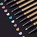 Produktbild Metallic Marker Pens Stifte Set, 10 Stück Scrapbook Stifte Permanent Stifte Set für Kartenherstellung DIY Fotoalbum Gästebuch Hochzeit Gebrauch auf irgendeiner Oberfläche-Papier Glas Kunststoff Keramik Töpfer und Album Zum Selbstgestalten