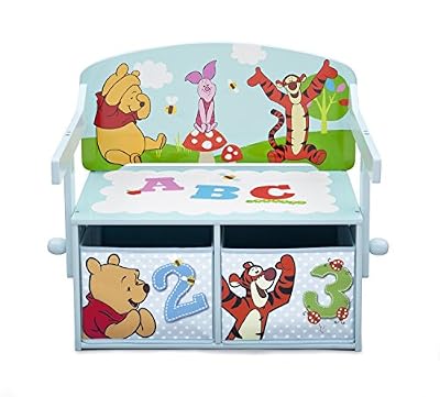 Delta - TB84988WP - Winnie l'Ourson - Banc & Bureau 3-en-1 pour Enfants - Bleu Ciel