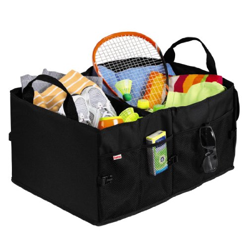 Hama Auto Kofferraumtasche mit Klett, Einkaufstasche faltbar, groß (53 x 38,5 x 27 cm) schwarz - 10