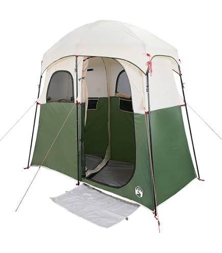 Tente Douche Pop-up 2 Personnes – Cabine Double Avec Cloison, Imperméable, Pour Camping, Plage, Festivals