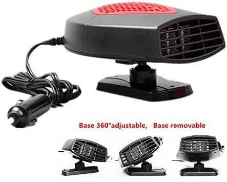 Car Heater Defroster,Franchetime 12V Defrosts Defogger portable interior heating 2 in 1 Auto Ceramic Heater Cooling Fan for vehicle windshield dehumidifier Demister (Red)