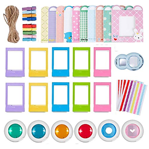 FollowSun 29 in 1 Kit di Accessori per Fotocamera Istantanea Fujifilm Instax Mini 9/8/8+ Inclusi Cornici da Appendere/6 Lenti Colorate/Cornice per Foto/Selfie Lente/Adesivi per Gli Angoli