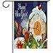 Produktbild beautiful& Happy New Year Garden Flag House Banner, Clock Cock Christmas Tree Small Mini Decorative Double Sided Welcome Yard Flags for Holiday Wedding Party Home Outdoor Outside Decor 12.5x18 inches