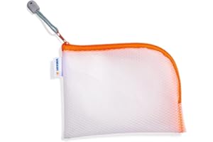 HERMA 20028 etui podróżne, z zamkiem błyskawicznym, A6, przezroczyste, pomarańczowe, mała, zamykana kieszeń z zamkiem błyskawicznym, kosmetyczka na telefon komórkowy, kabel do ładowania, kosmetyki,