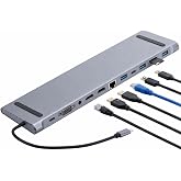 Coverzone USB-C 12in1 Hub &Ccedil;oklayıcı Adapt&ouml;r MacBook ile Uyumlu &Ccedil;ift HDMI VGA RJ45 Ethernet USB 3.0 SD TF Kart Okuyucu PD Şarj