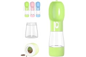 Adirigo Reise-Wasserflasche für Hunde – tragbarer Hunde- und Katzenspender für Spaziergänge, Reisen, Wandern, multifunktionaler Outdoor-Container (grün)