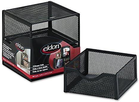Rolodex Organization Two-Drawer Cube, Wire Mesh, Storage, 6 x 6 x 6, Black by Eldon