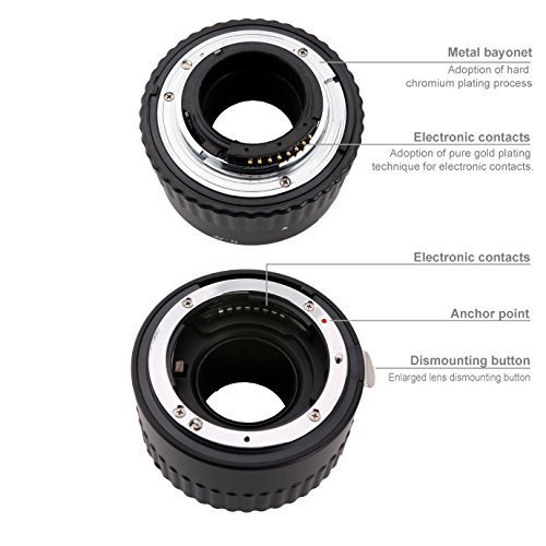 EACHSHOT Metal Auto Focus AF Macro Extension Tube Set for Nikon D750 D810 D7100 D5300 D5200 D3200 D800 D800E D5100 D7000 D3100 D300S D5000 D700 D300  etc 