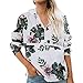 Produktbild Hoodies Damen Mosstars Sweatshirt Bluse V Ausschnitt Langarmshirt Zipper Bluse Kapuzenpulli Blumen Druck Shirt Pullovershirt Hoodie drucken Kapuzenbluse Print Kapuzenpulli Jumper Kaputzen Blumen