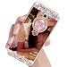 Produktbild Für Samsung Galaxy J7 (2017) Nordamerika Version Mirror Spiegel Ring Ständer Weich Hülle, Sunroyal Luxury Case Cover mit Ring Ständer Ring Fingerhalterung Ring Holder Glänzend Glitzer Diamant Kristall Bling Bling Rückseite Bumper Schutzhülle Kratzfeste Dauerhaft Schock-Beweis Handyhülle für Samsung Galaxy J7 (2017) Nordamerika Version-Rose Gold