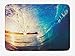 Produktbild OQUYCZ Ocean Bath Mat, Sunrise on Waves Surfer Perspective Surreal Coastal Charm Sports Lifestyle Scene, Plush Bathroom Decor Mat with Non Slip Backing, 23.6 W X 15.7 W Inches, Blue Pale Mauve