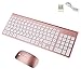 Produktbild longdafei Drahtlose Tastatur und Maus, Kabellose Tastatur und Maus Kompatibel mit Windows, Laptop, Notebook, PC, Desktop, UK-Layout (Rose Gold)
