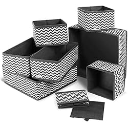 ilauke Boite Rangement, 8pcs Boîtes de Rangement Ouvertes en Textile Non-Tissé, Tiroir en Tissu,Cube de Rangement Pliable Coffre pour Linge, Jouets, Vêtement, avec poignées en Cuir et Etiquettes