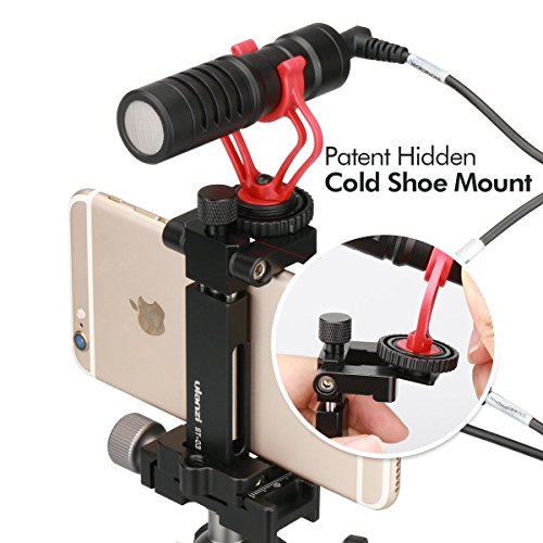 Ulanzi ST-03 metal Smart Phone treppiede con Cold Shoe Mount e arca-style piastra a sgancio rapido per iPhone 7 Plus Samsung Huawei telefono cellulare adattatore treppiede di supporto clip(Nero)