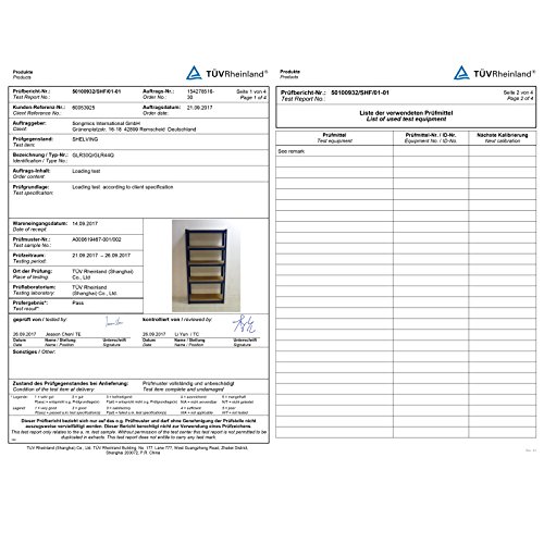 Songmics Lagerregal 150 x 75 x 30 cm pulverbeschichtet glatte Oberfläche Belastbarkeit max. 650 kg GLR30Q - 6