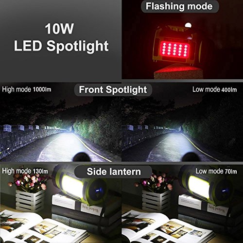 LE 1000lm LED Handscheinwerfer wiederaufladbare Akkulampe dimmbar 10W 3 Lichtmodi 2 Helligkeitsstufen 3600mah Powerbank Handlampe USB-Kabel inkl. IPX4 Wasserdicht Strahler Arbeitsleuchte ideal für Camping Outdoor - 4