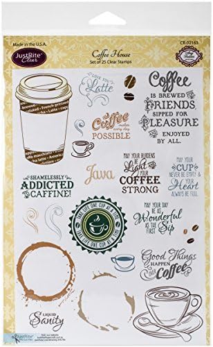 Justrite Papercraft Coffee House Clear Stamp Set, 6 x 8 by Justrite Papercraft