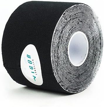 MyVigor Kinesiology Tape 5cm x 5m Roll (Black) used for Therapeutic Muscle Pain Relief. Medically Verified for Joint and Muscle Support. Kinesiology Tape is used on a variety of musculoskeletal pain and sports injuries by many professional and non-professional athletes. See colours available – Just add to Basket.
