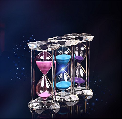 Elegante Sanduhr 15 Minuten Herz Kristall Kreative Sand Timer Sand Uhr für Küche, Büro, Schule oder Geschenk Dekorative – Fertig mit Echt Strand Blau Sand - 5