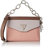  Guess Damen Maddy Crossbody Flap Umhängetasche, Schwarz (Stone Multi), 24.5x18.5x8 centimeters