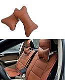 Katech 2 pièces de oreillers tour de cou pour auto appuie tête respirant support de cou Coussin ergonomique coussin de nuque confortable de voiture Oreiller de voyage