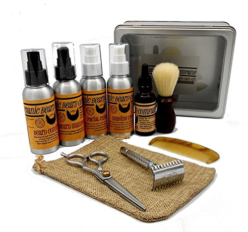 Organic Pure & Fresh Beard Grooming Kit 10 Pce - Luxury Gift Box