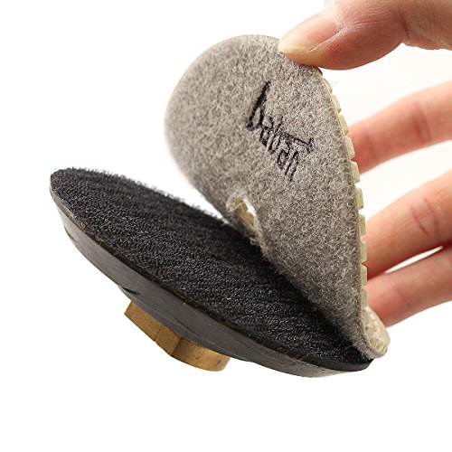 Baban 9pcs Schleifscheibe Polierscheiben Diamant Polierscheibe polishing pads Steinschleifer Inkl 4“ Teller für Marmor - 5