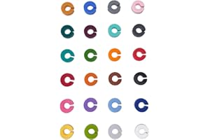 DAIUNI 24 Stück Glasmarkierer Silikon, Markierung Trinkgläser für Weinglas?Wiederverwendbar, C-förmige Weinglasmarker,Bunt Glasmarker Getränke?Für Bar-Partydekorationen Wie WeingläSer, ChampagnergläSer, Mart