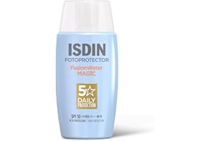 ISDIN Fotoprotector Fusion Water MAGIC SPF 50 (50 ml) | Crème Solaire Visage Quotidienne Ultra-légère | Protection Invisible & Anti-pollution