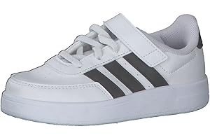 adidas Unisex niños Breaknet Lifestyle Court Elastic Lace and Top Strap Shoes, Cloud white/core black/core black, 33 EU