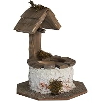 FADEDA Fontana rotonda, piccola/Altezza: 10 cm/dipinta a mano/Figure di presepe dettagliate - Decorazione da tavolo di Natale, accessori per presepe