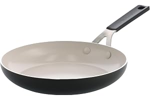 KitchenAid Aluminium Ceramic Non-Stick Frying Pan, 24 cm, PFAS-Free, Induction Safe, Stainless Steel Handle, Oven Safe, Dishwasher Safe, Black