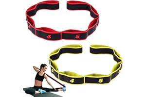 katmerio 2 Pezzi Elastico Fasce di Resistenza, Fitness Elastici e Yoga Stretching Band Ceinture Danza Banda per Yoga per Fitness, Pilates, Fisioterapia, Stretching