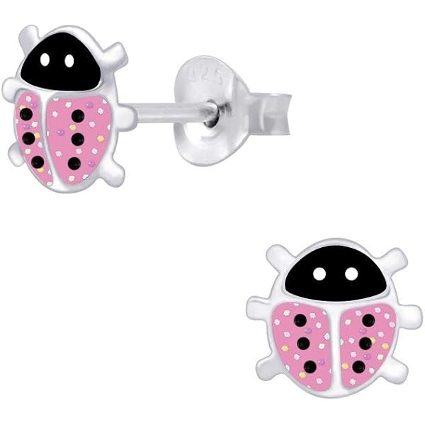 Orecchini Coccinella In Argento Sterling 925, Ipoallergenici, Regalo Portafortuna Per Donna E Ragazza