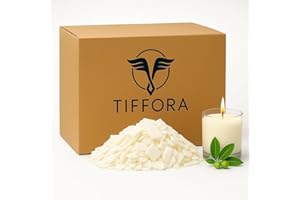 Tiffora Pure Soy Wax Flakes 100% Natural, 1kg to 20kg, Melting Point 48-50°C, for Candles, DIY Soaps & Melts (10, Kilograms)