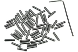 Kaish, 50 viti di regolazione per ponte di chitarra US #4-40 x 3/8", in acciaio inossidabile, adatti per Fender Stratocaster/Telecaster