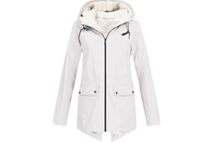 HANXIULIN Chaqueta cortavientos de forro polar para mujer, con capucha, cordón, impermeable, resistente al viento, chaqueta funcional de entretiempo con cremallera, protección solar larga, chaqueta de aviador,