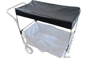‎KEXIKELE Waggon-Überdachung-Zubehör Gilt für 6 Zoll Vierkantrohr,tragbarer und Leichter Sonnenschutz für den Außenbereich für Camping, Picknicks, Gartenkarren, geeignet für Klappkarren, Schubkarren, Schwarz